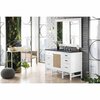 James Martin Vanities Addison 48in Single Vanity, Glossy White w/ 3 CM Charcoal Soapstone Quartz Top E444-V48-GW-3CSP